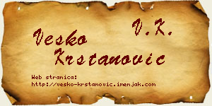 Vesko Krstanović vizit kartica